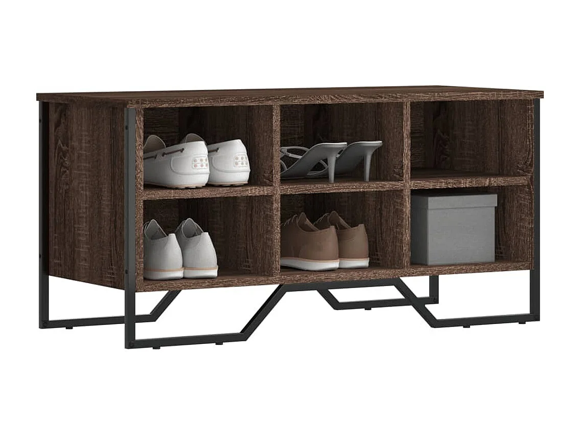 Zapatero roble marrón 90x38x45,5 cm madera de ingeniería