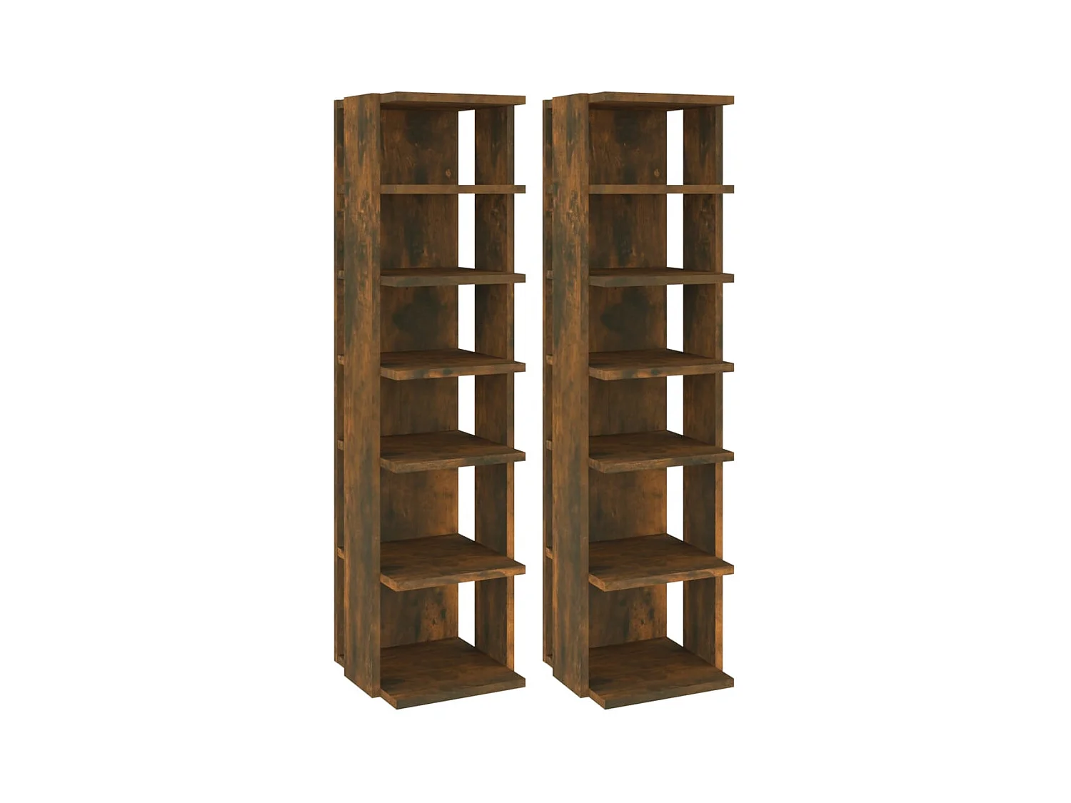 Étagères à chaussures 2 pcs Chêne fumé 27,5x27x102 cm