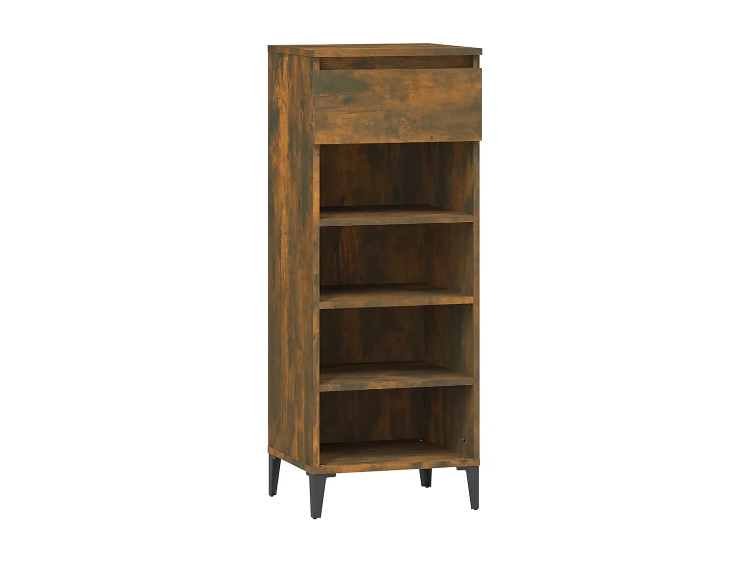 Scarpiera in rovere affumicato 40x36x105 cm in legno ingegnerizzato