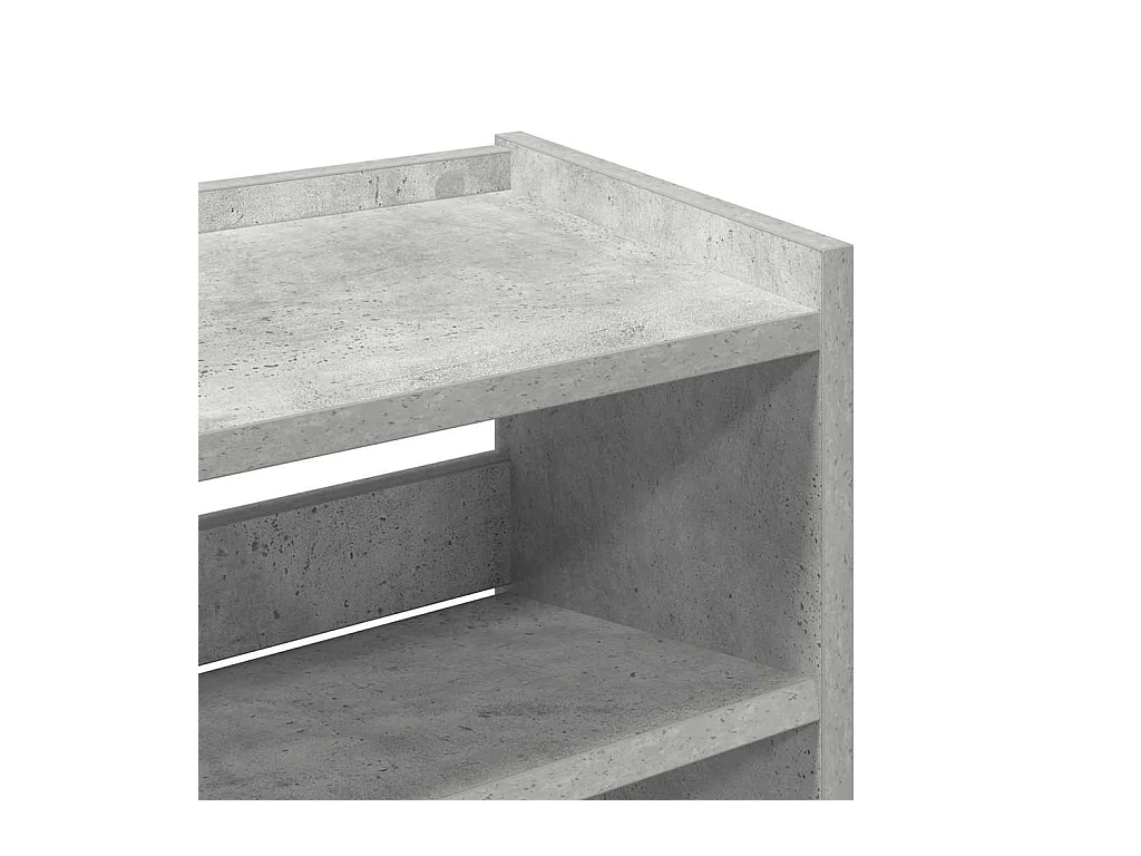 Étagère à chaussures gris béton 60x25x100 cm bois d'ingénierie