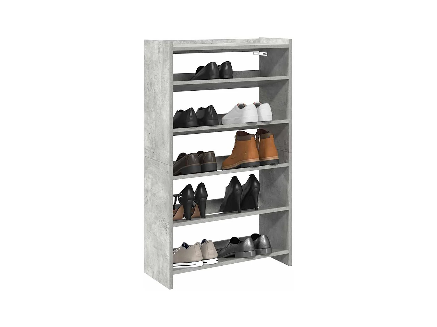 Étagère à chaussures gris béton 60x25x100 cm bois d'ingénierie