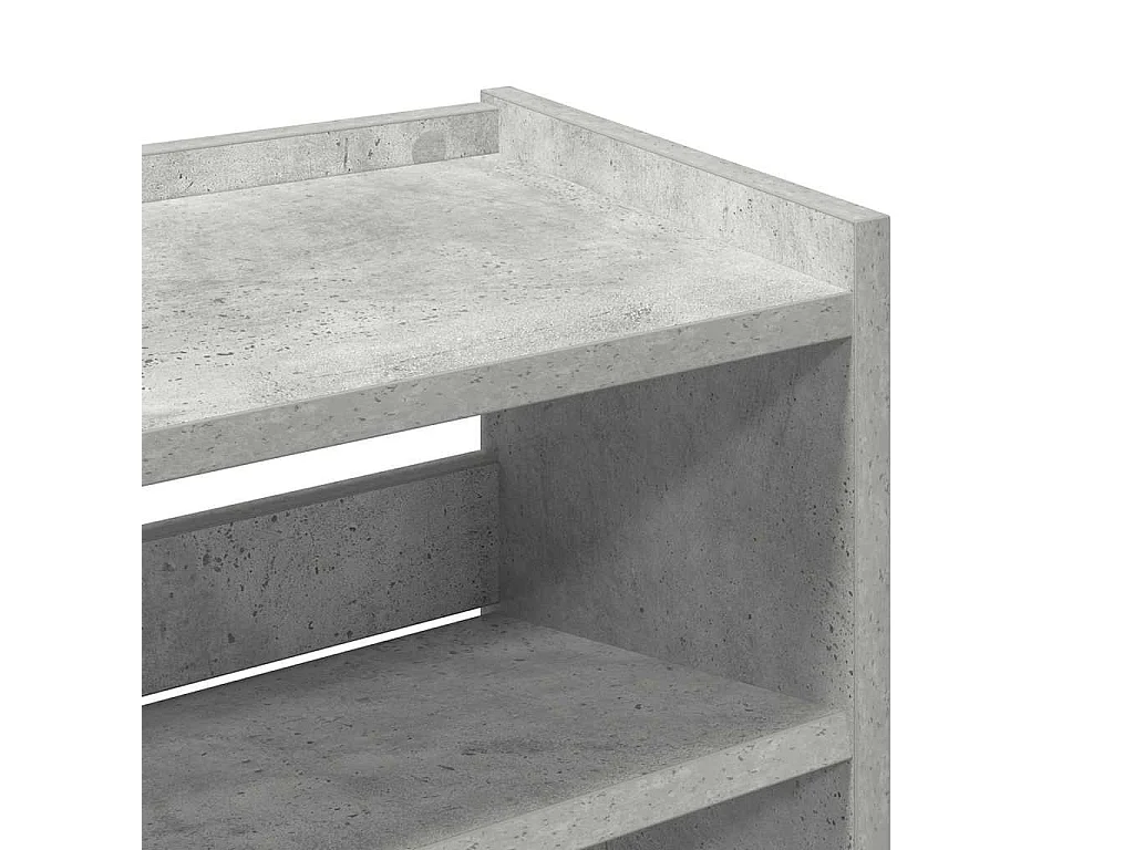 Étagère à chaussures gris béton 60x25x100 cm bois d'ingénierie