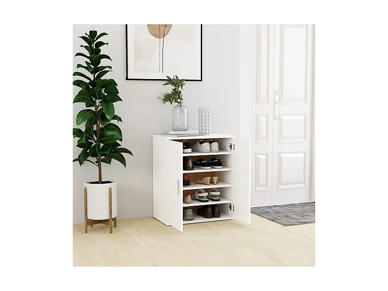 Armoire à chaussures Blanc 60x35x70 cm Bois d’ingénierie