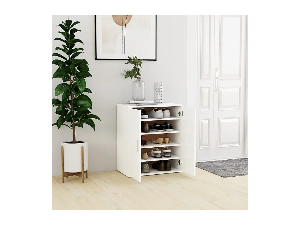 Armoire à chaussures Blanc 60x35x70 cm Bois d’ingénierie