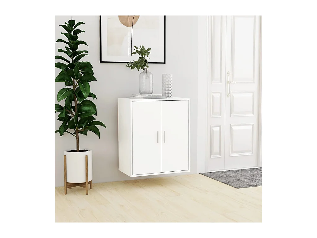 Armoire à chaussures Blanc 60x35x70 cm Bois d’ingénierie