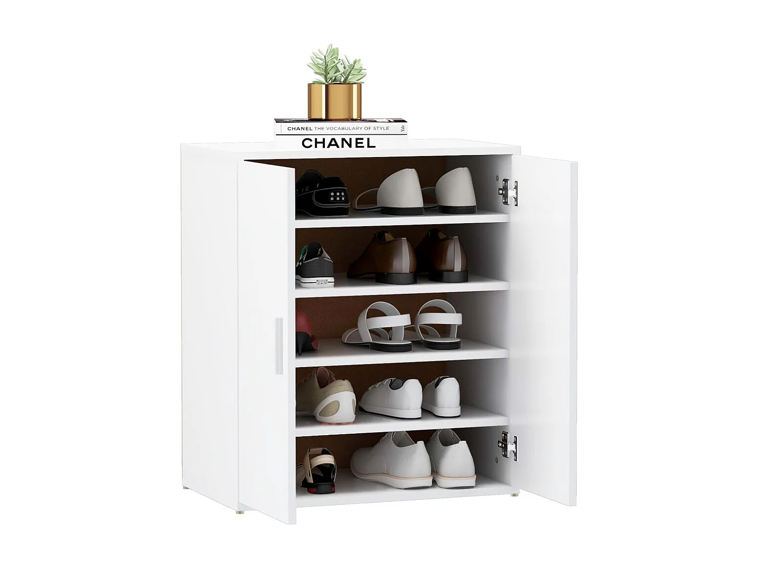 Armoire à chaussures Blanc 60x35x70 cm Bois d’ingénierie