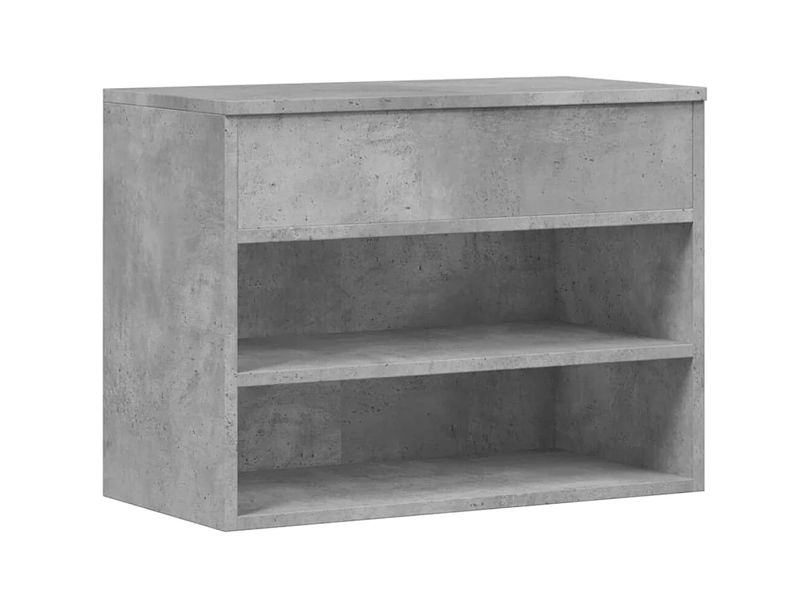 Betongrijze schoenenbank 60x30x45 cm bewerkt hout