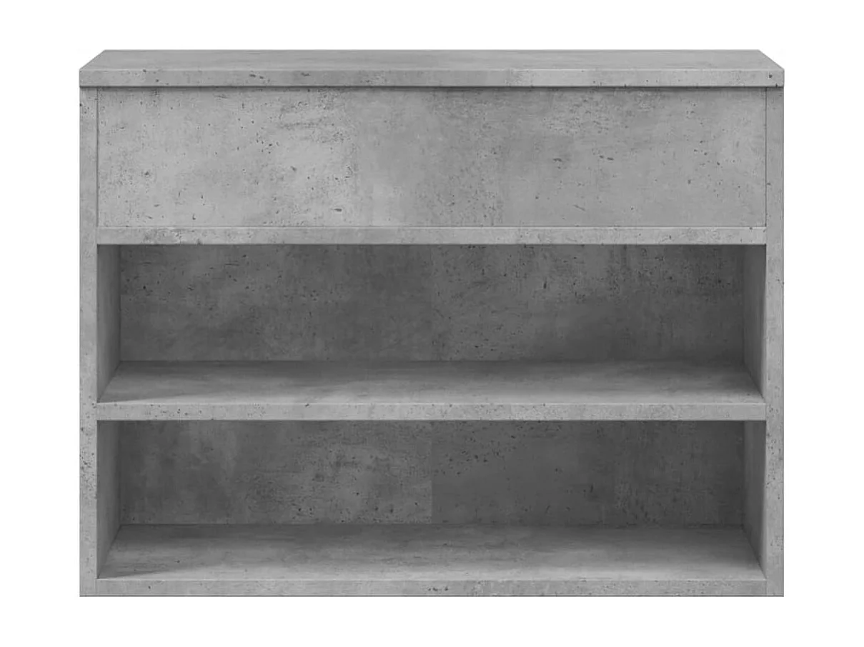 Banc à chaussures Gris béton 60x30x45 cm Bois d’ingénierie
