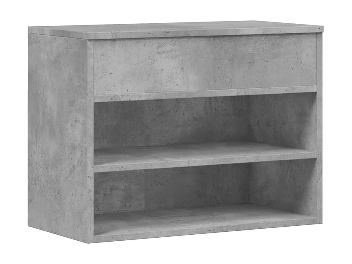 Banc à chaussures Gris béton 60x30x45 cm Bois d’ingénierie