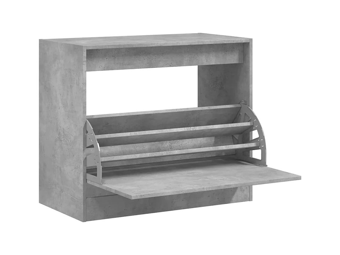 Armoire à chaussures gris béton 80x42x69 cm bois d'ingénierie