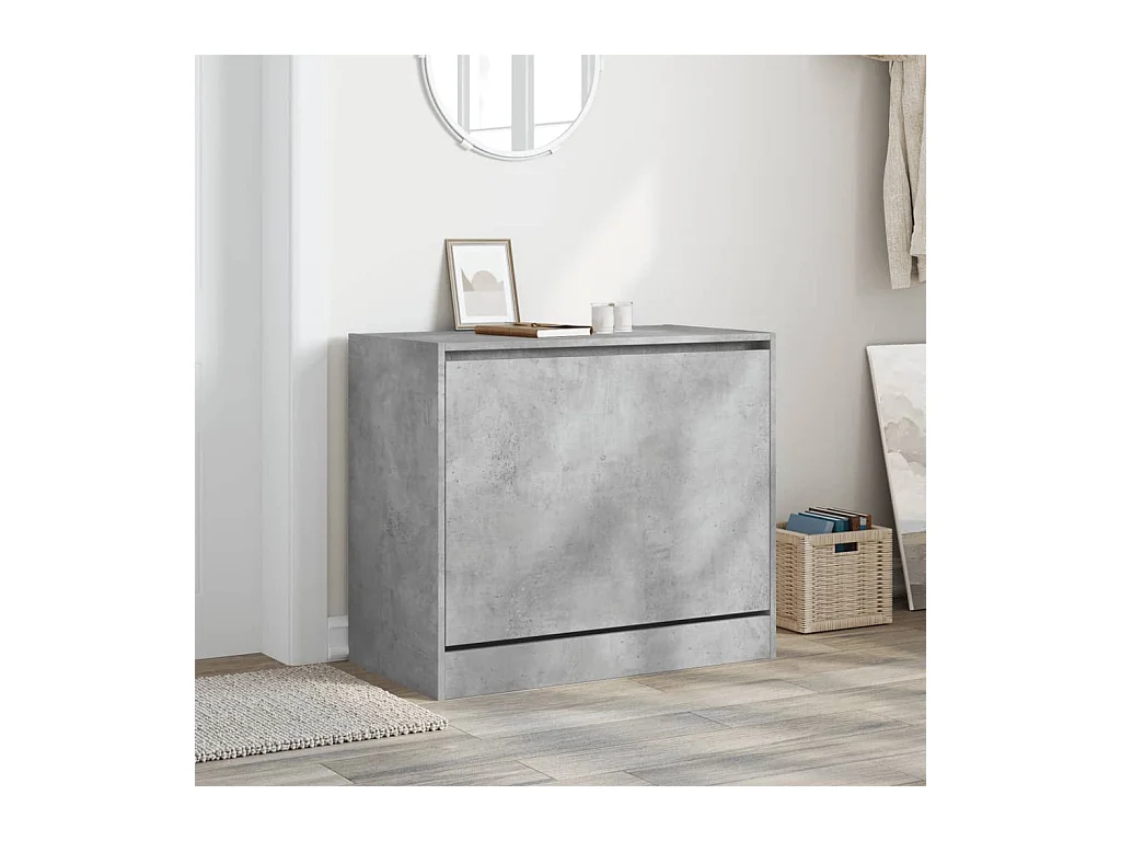 Armoire à chaussures gris béton 80x42x69 cm bois d'ingénierie