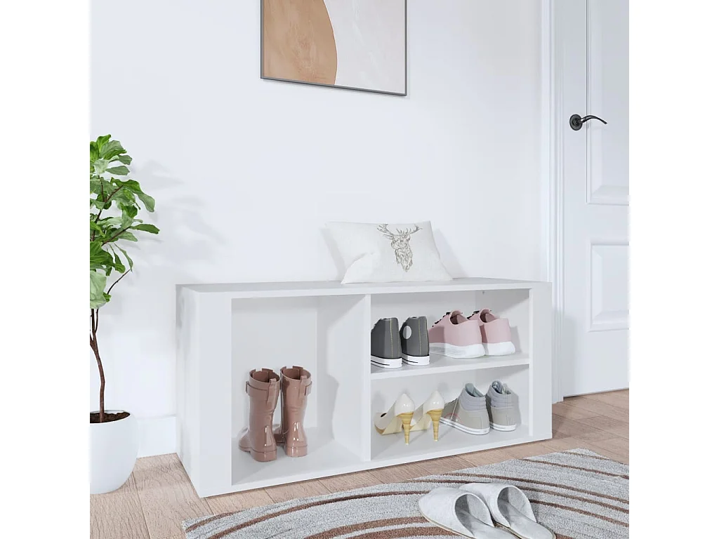 Zapatero blanco 100x35x45 cm Madera contrachapada