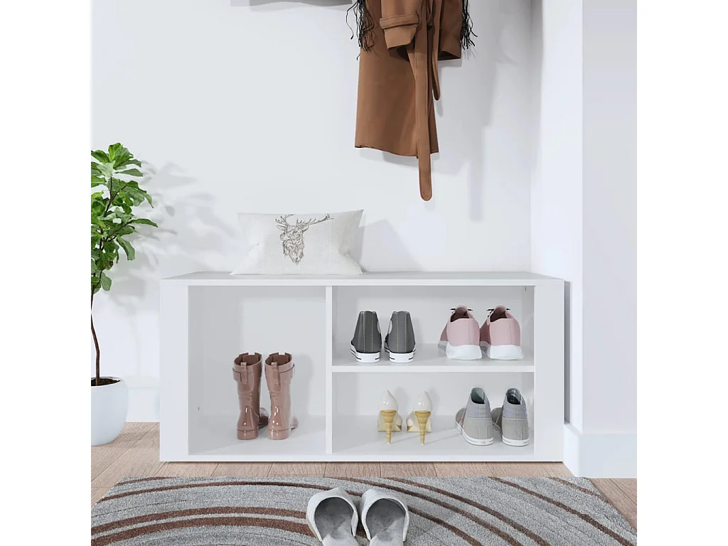 Zapatero blanco 100x35x45 cm Madera contrachapada