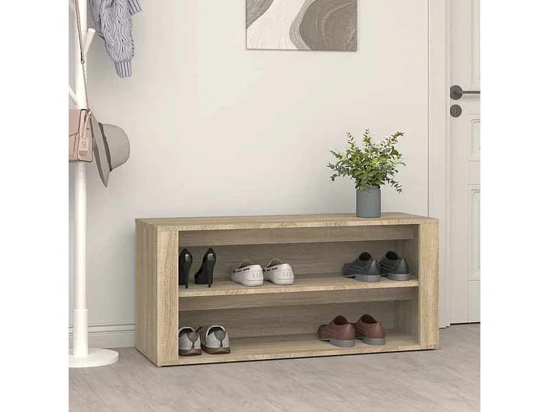 Étagère à chaussures Chêne sonoma 100x35x45cm Bois d'ingénierie