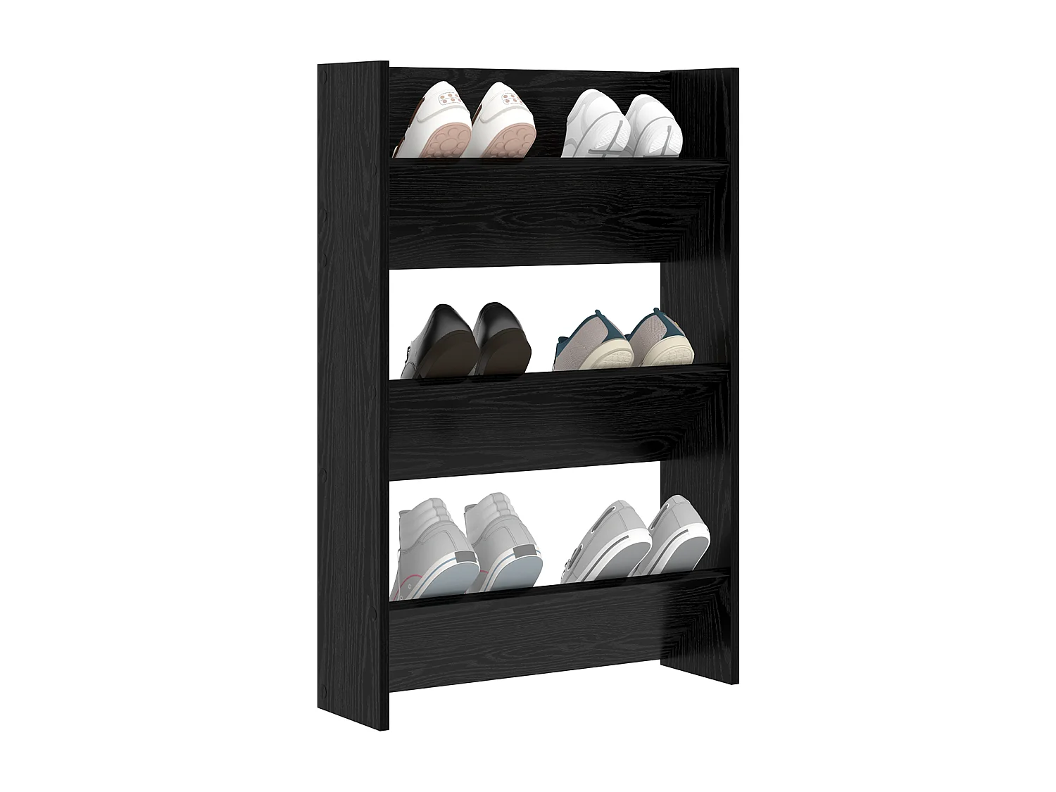 Cabinets à chaussures muraux Chêne noir 60 x 18 x 60 cm