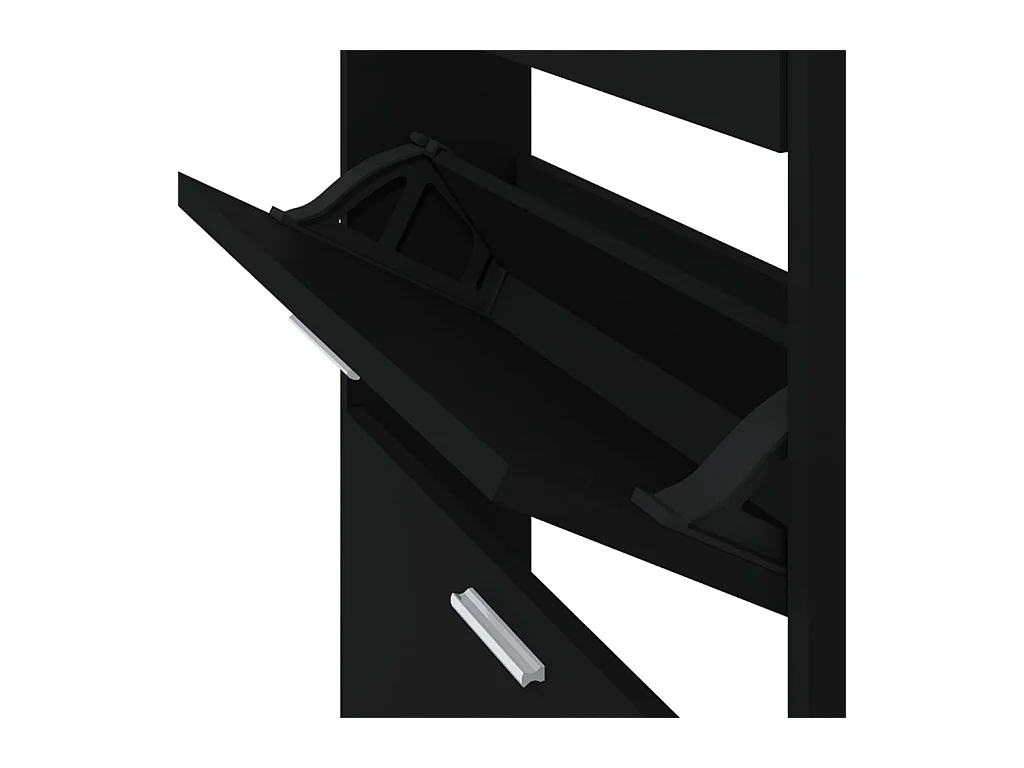 Armoire à chaussures Noir 59x17x108 cm Bois d'ingénierie