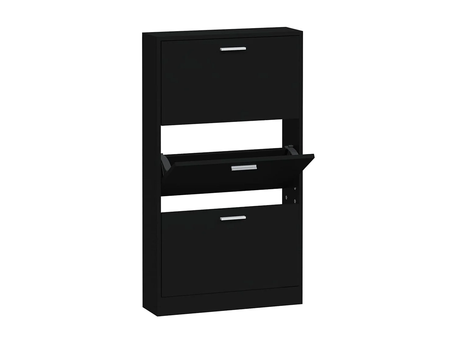 Scarpiera nera 59x17x108 cm Legno ingegnerizzato