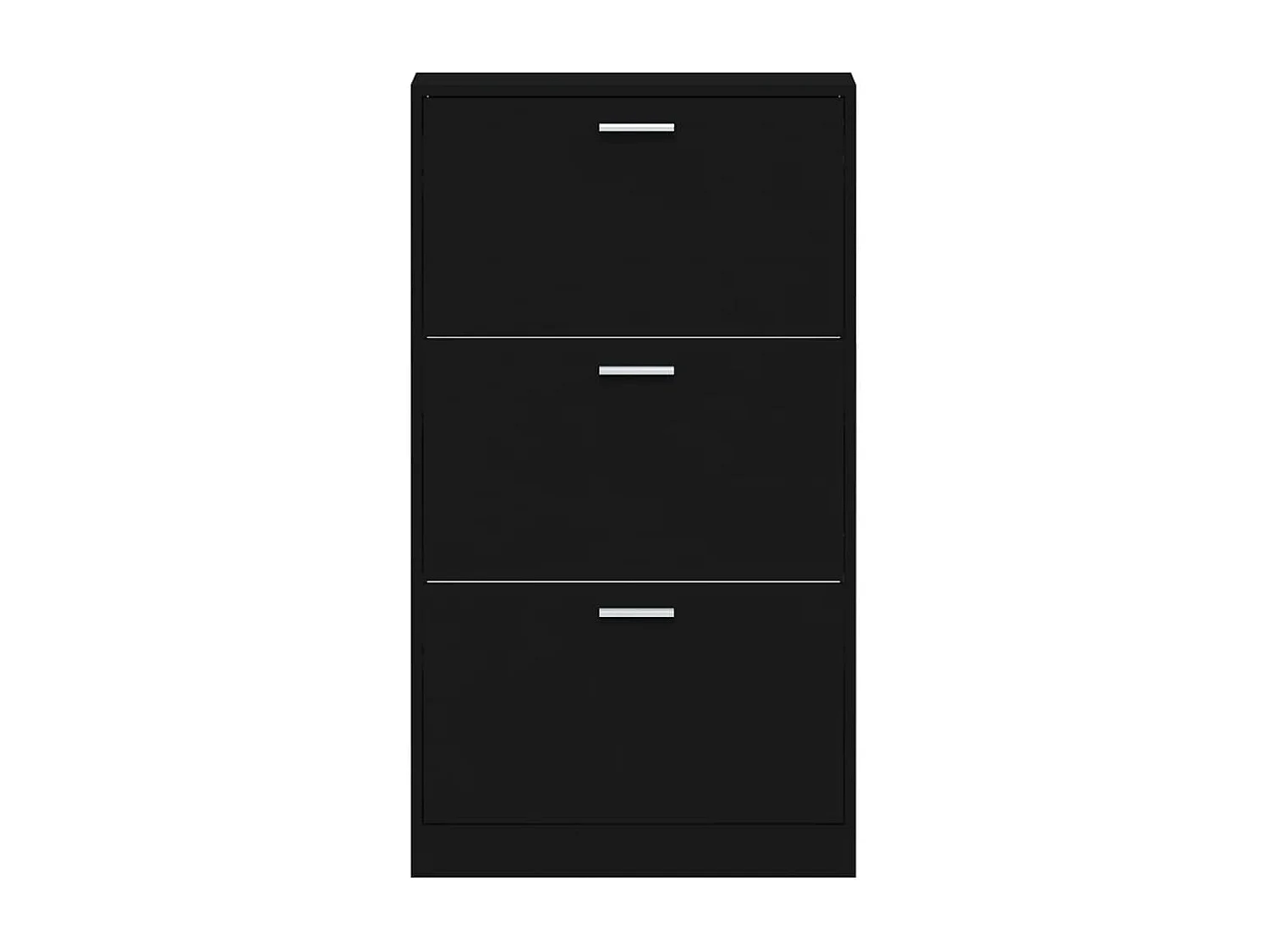 Scarpiera nera 59x17x108 cm Legno ingegnerizzato