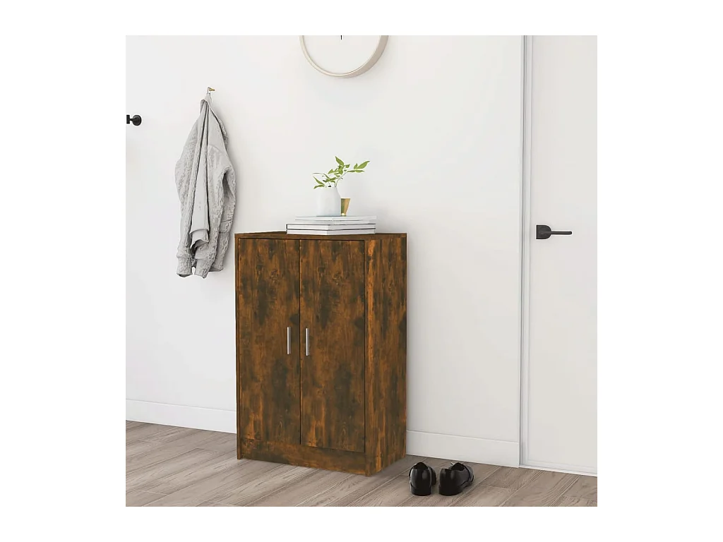 Meuble à chaussures Chêne fumé 60x35x92 cm Bois d'ingénierie