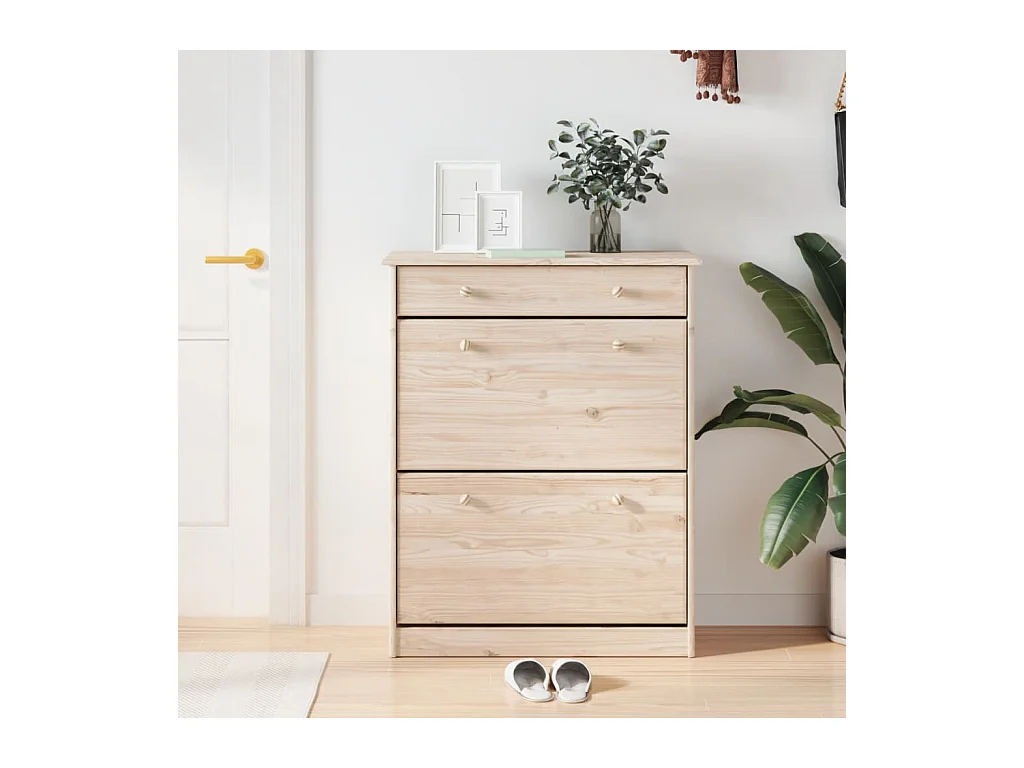 schoenenkast 77x35x96 cm massief grenenhout