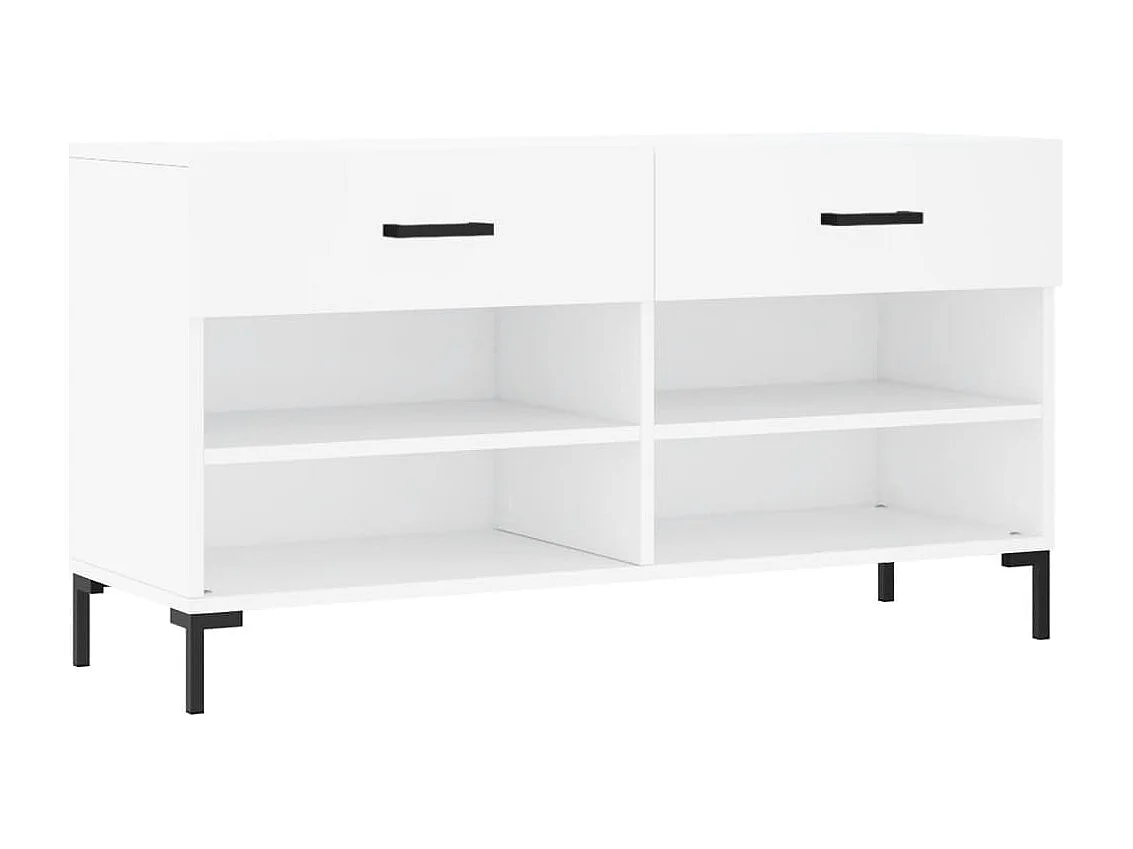 Banc à chaussures blanc 102x35x55 cm bois d'ingénierie