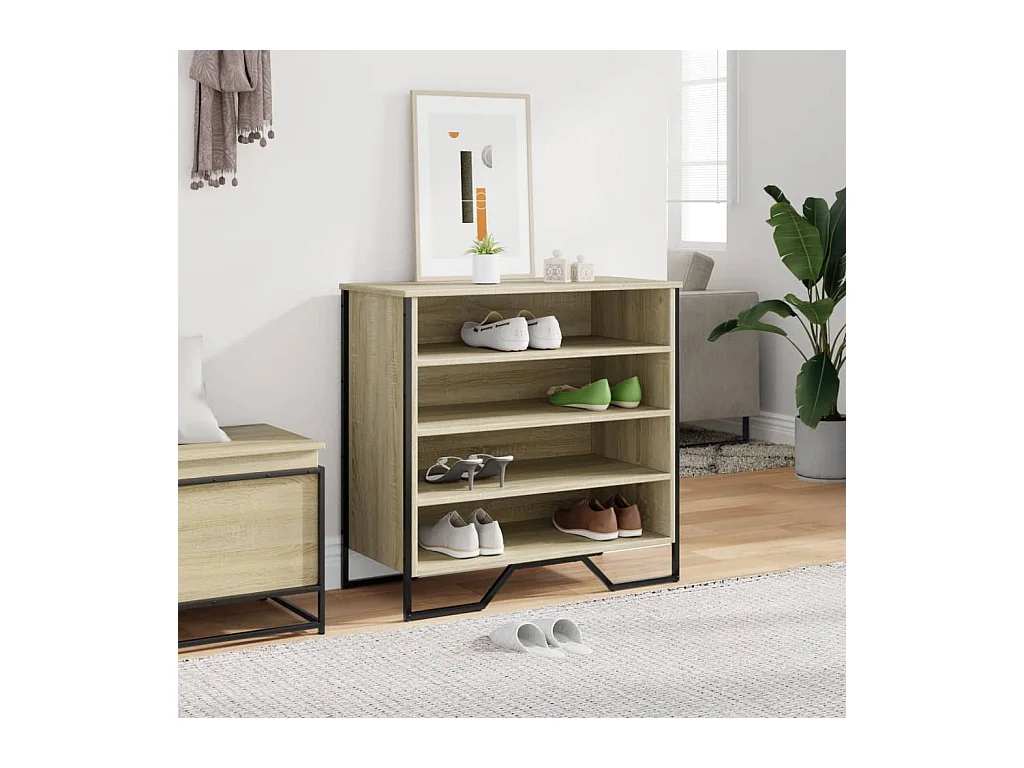 Scarpiera in rovere Sonoma 80x38x78 cm in legno ingegnerizzato