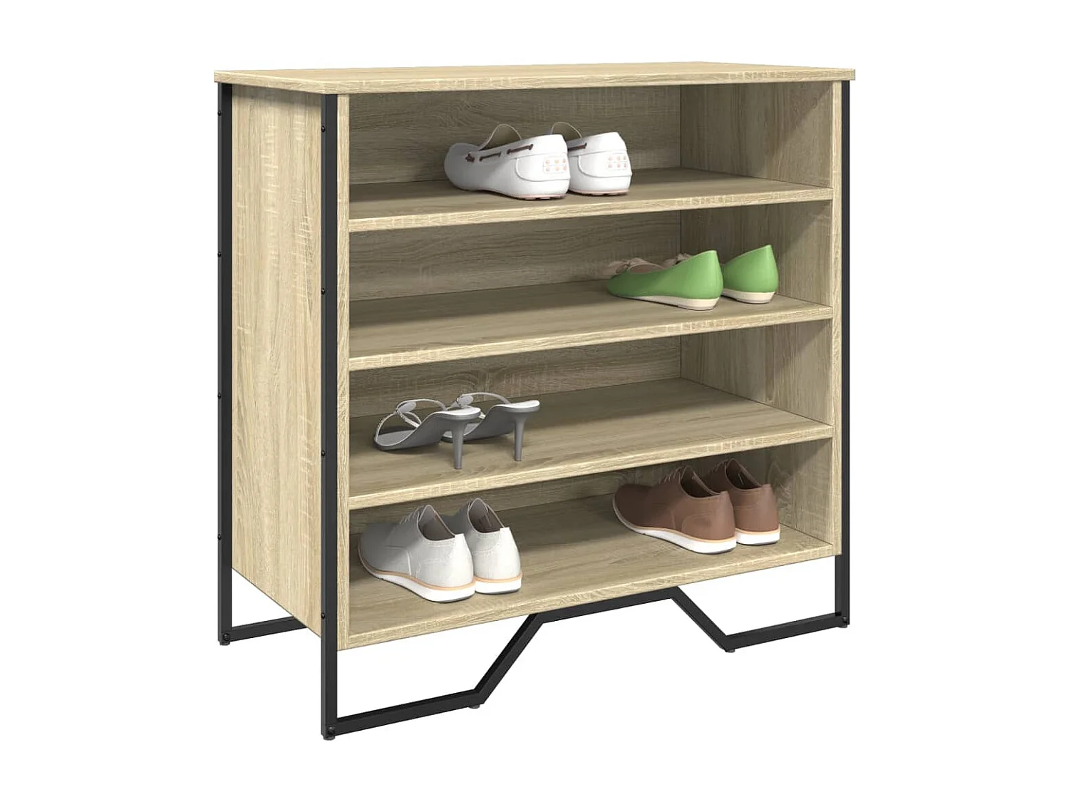 Zapatero de roble Sonoma 80x38x78 cm madera de ingeniería