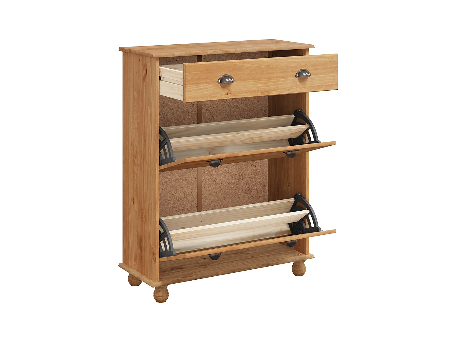 Meuble à chaussures  85x35x108 cm en bois massif de pin