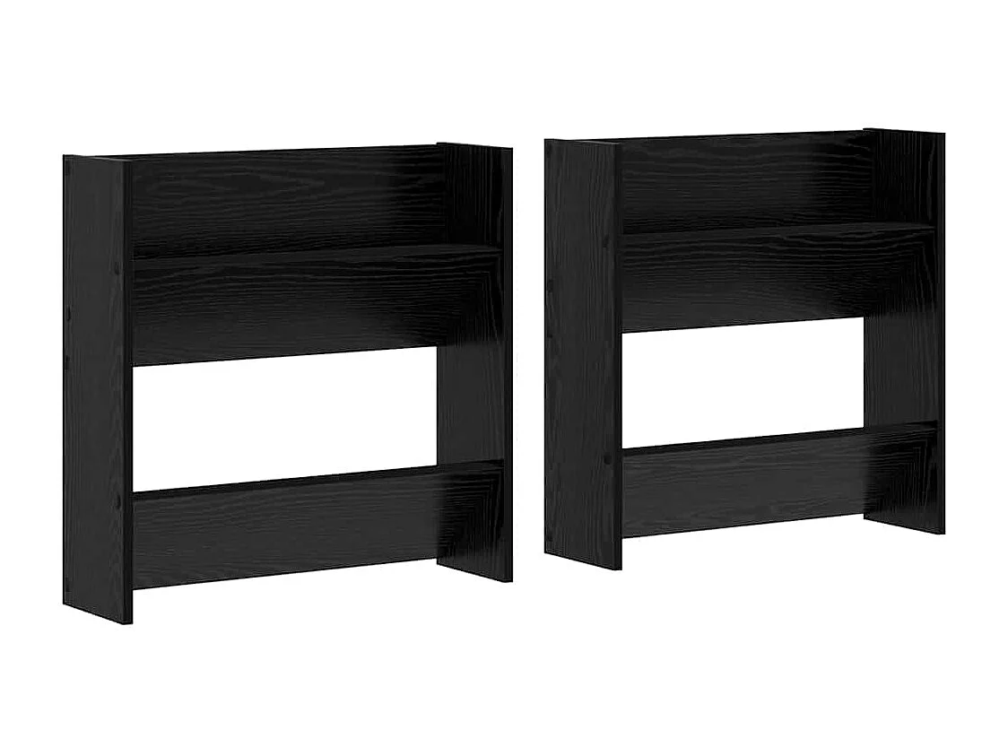 Cabinets à chaussures muraux 2 pcs Chêne noir 60 x 18 x 60 cm