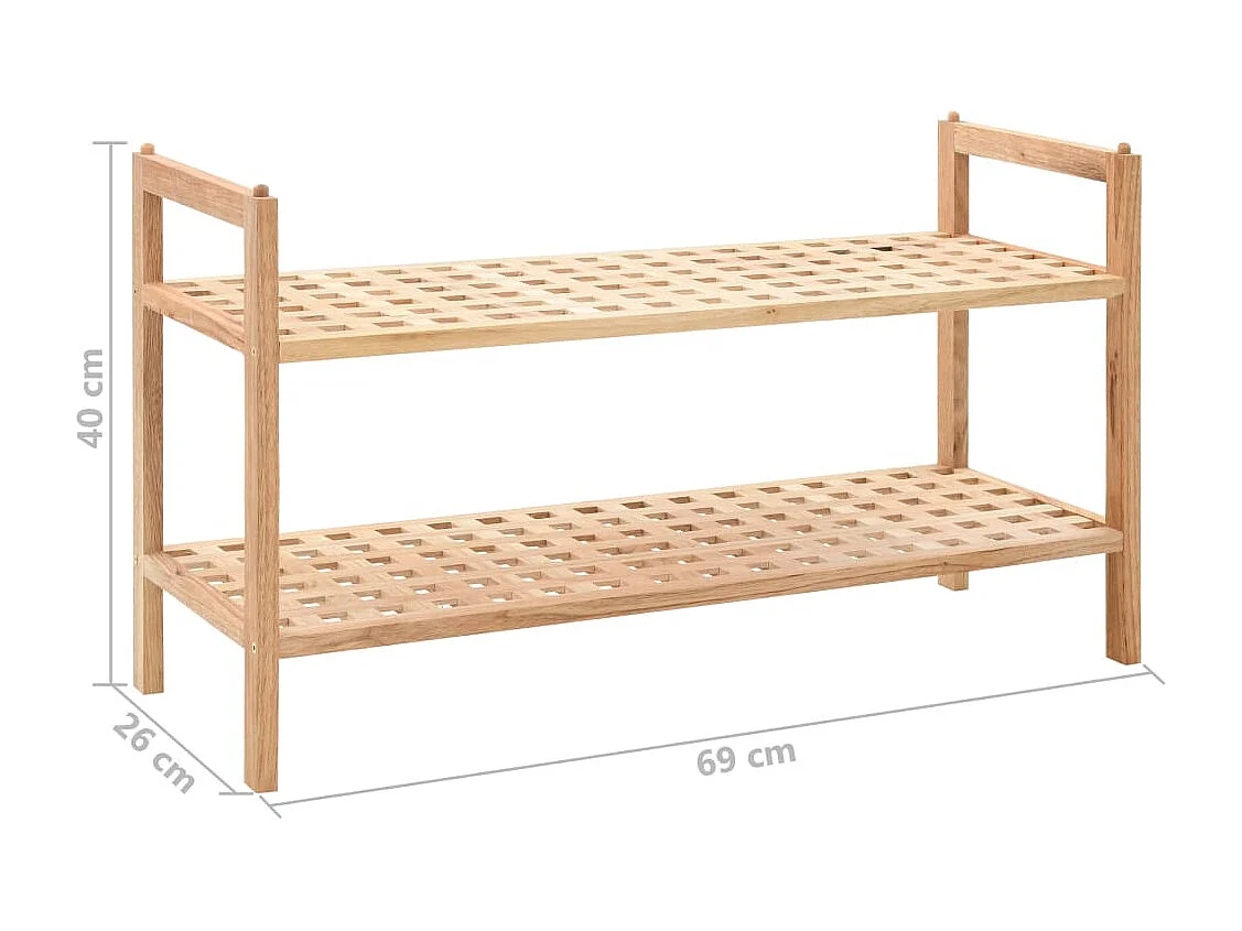 Zapatero Madera maciza de nogal 69 x 26 x 40 cm