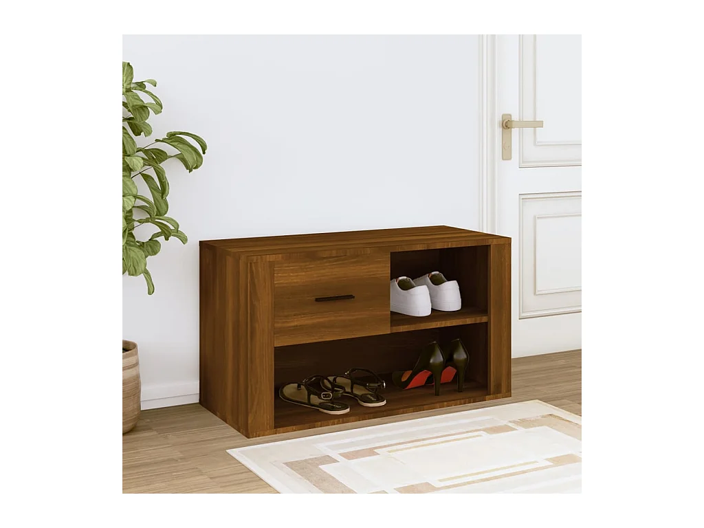 Armoire à chaussures Chêne marron 80x35x45 cm Bois d'ingénierie