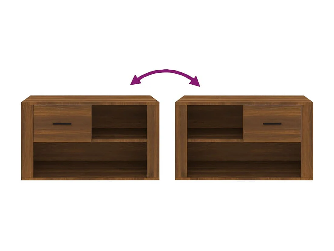 Zapatero Roble marrón 80x35x45 cm Madera de ingeniería