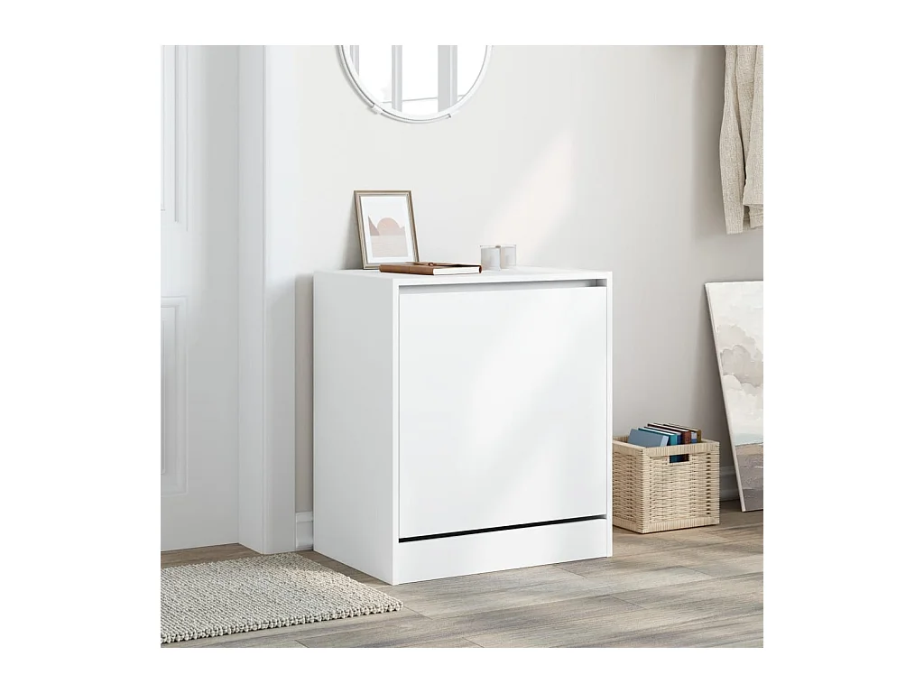 Armoire à chaussures blanc 60x42x69 cm bois d'ingénierie