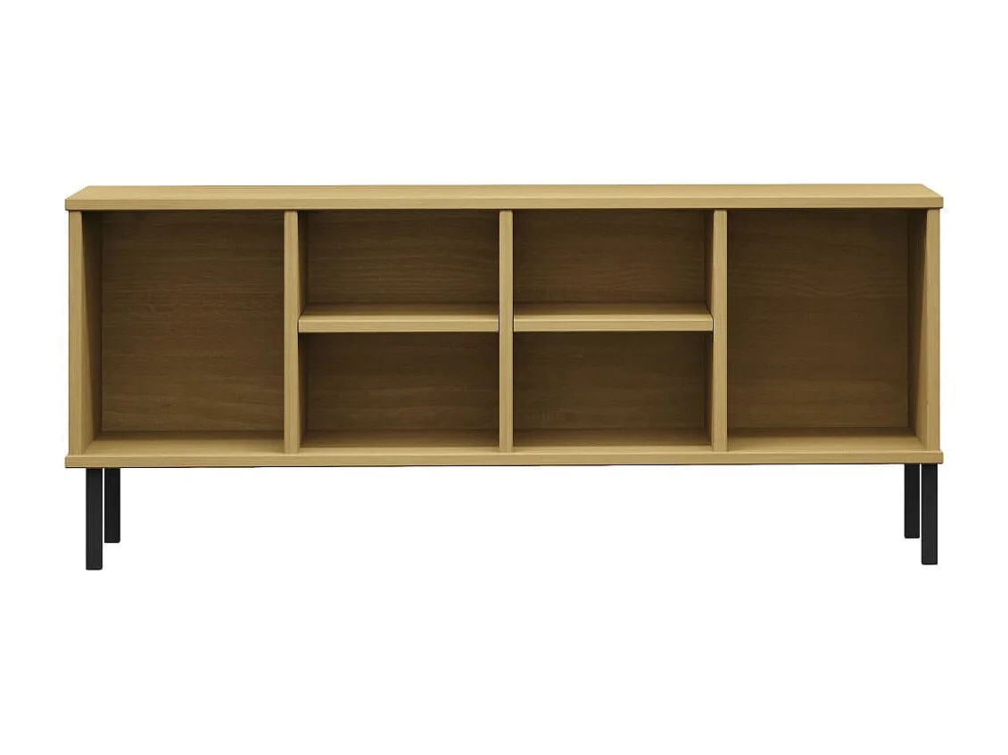 Étagère à chaussures pieds en métal Brun 106x35x45 cm Bois OSLO