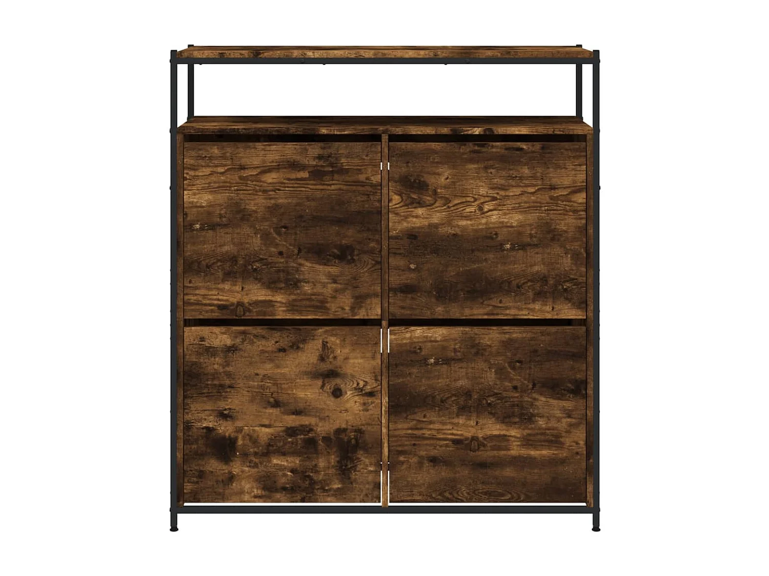 Zapatero con 4 cajones abatibles, roble ahumado