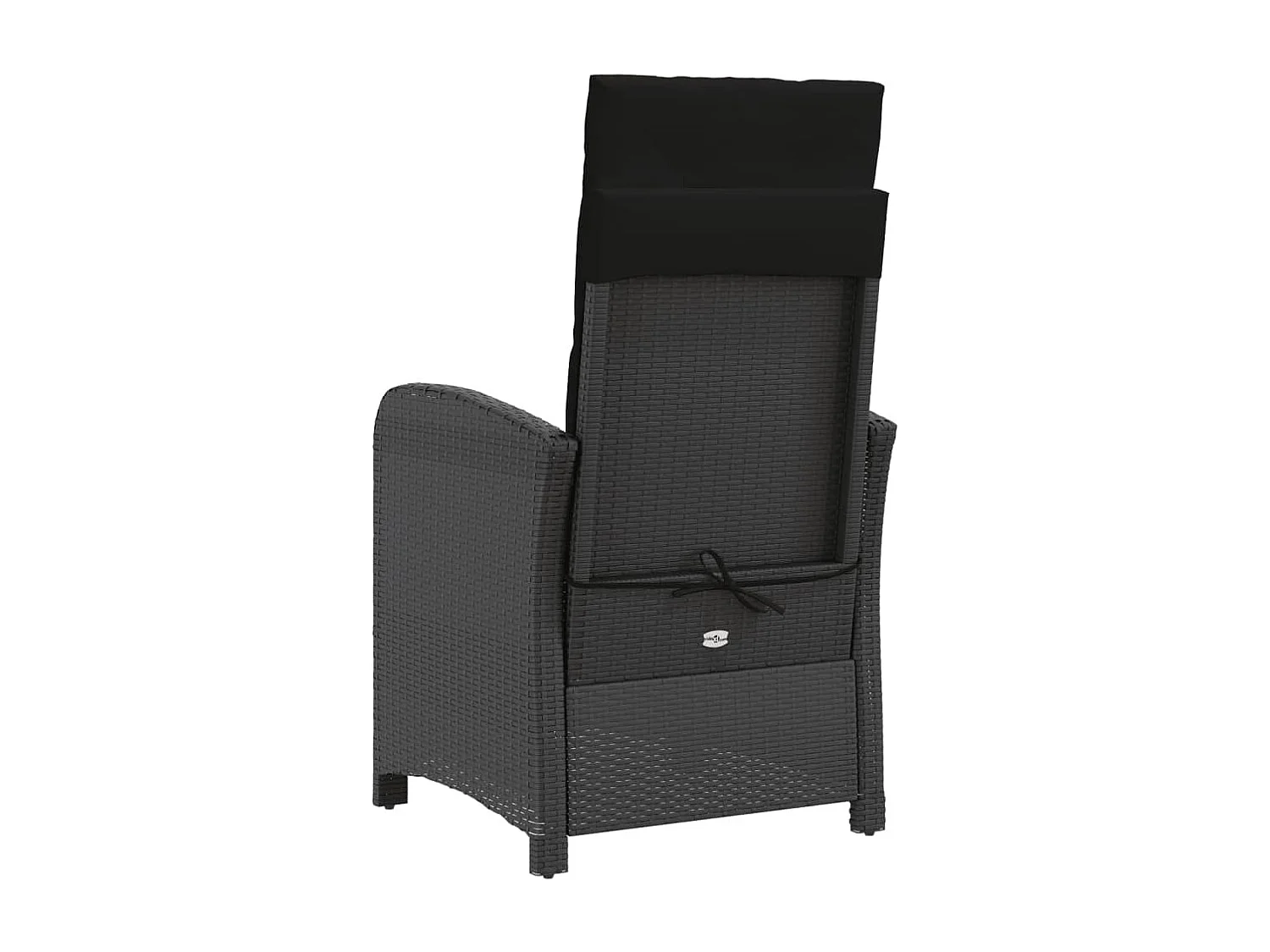 Chaises inclinables de jardin lot de 2 repose-pied noir rotin