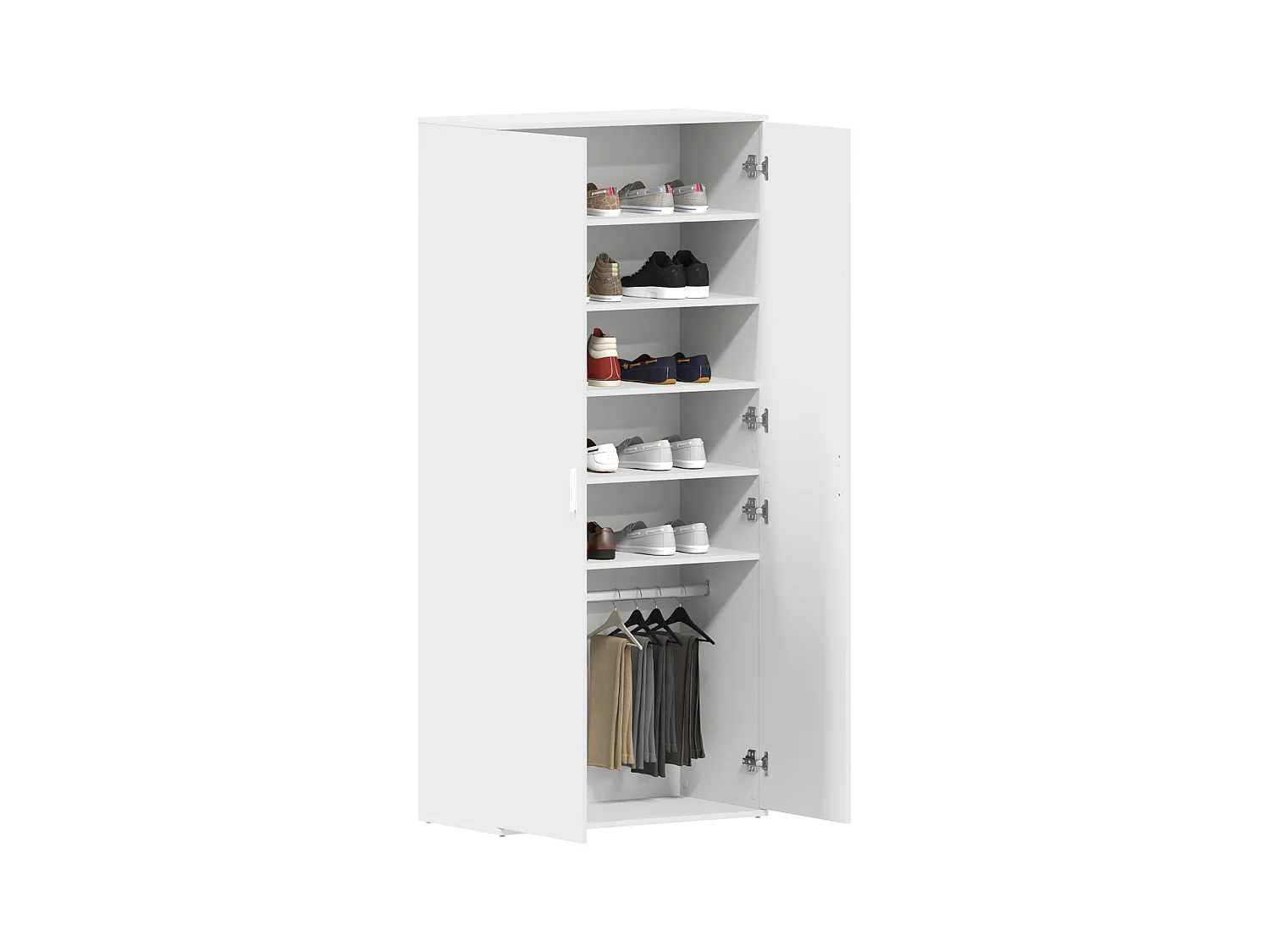 Meuble à chaussures blanc 80x39x180 cm en bois d'ingénierie