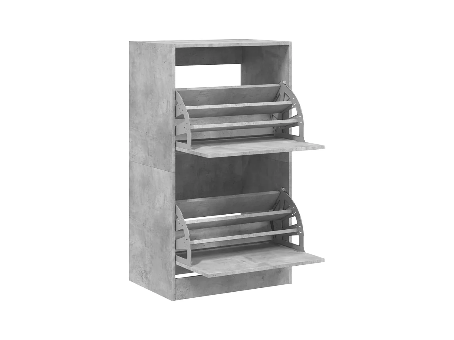 Zapatero plegable de dos cajones en color gris hormigón