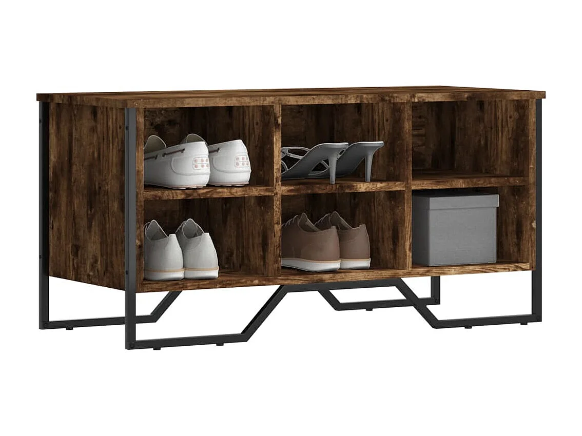 Zapatero roble ahumado 90x38x45,5 cm madera de ingeniería