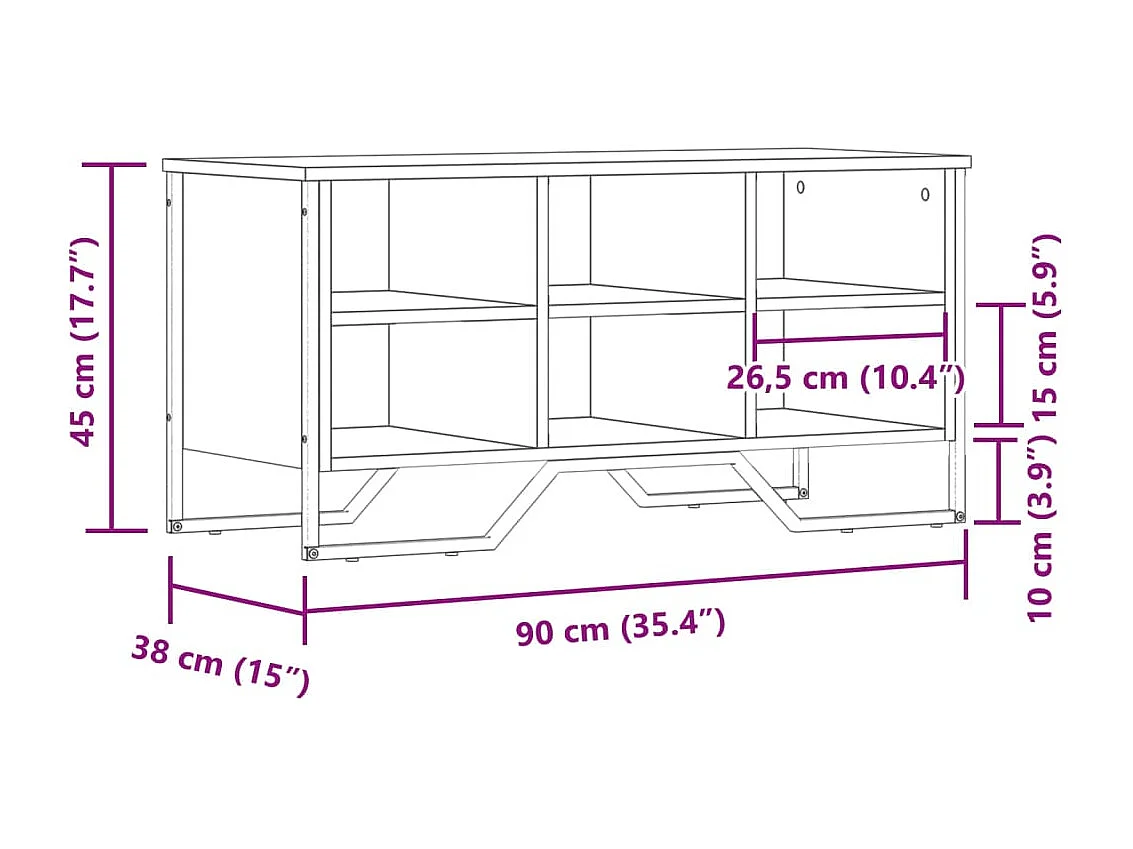 Zapatero roble ahumado 90x38x45,5 cm madera de ingeniería