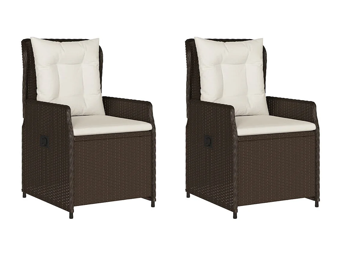 Chaises inclinables de jardin lot de 2 marron résine tressée