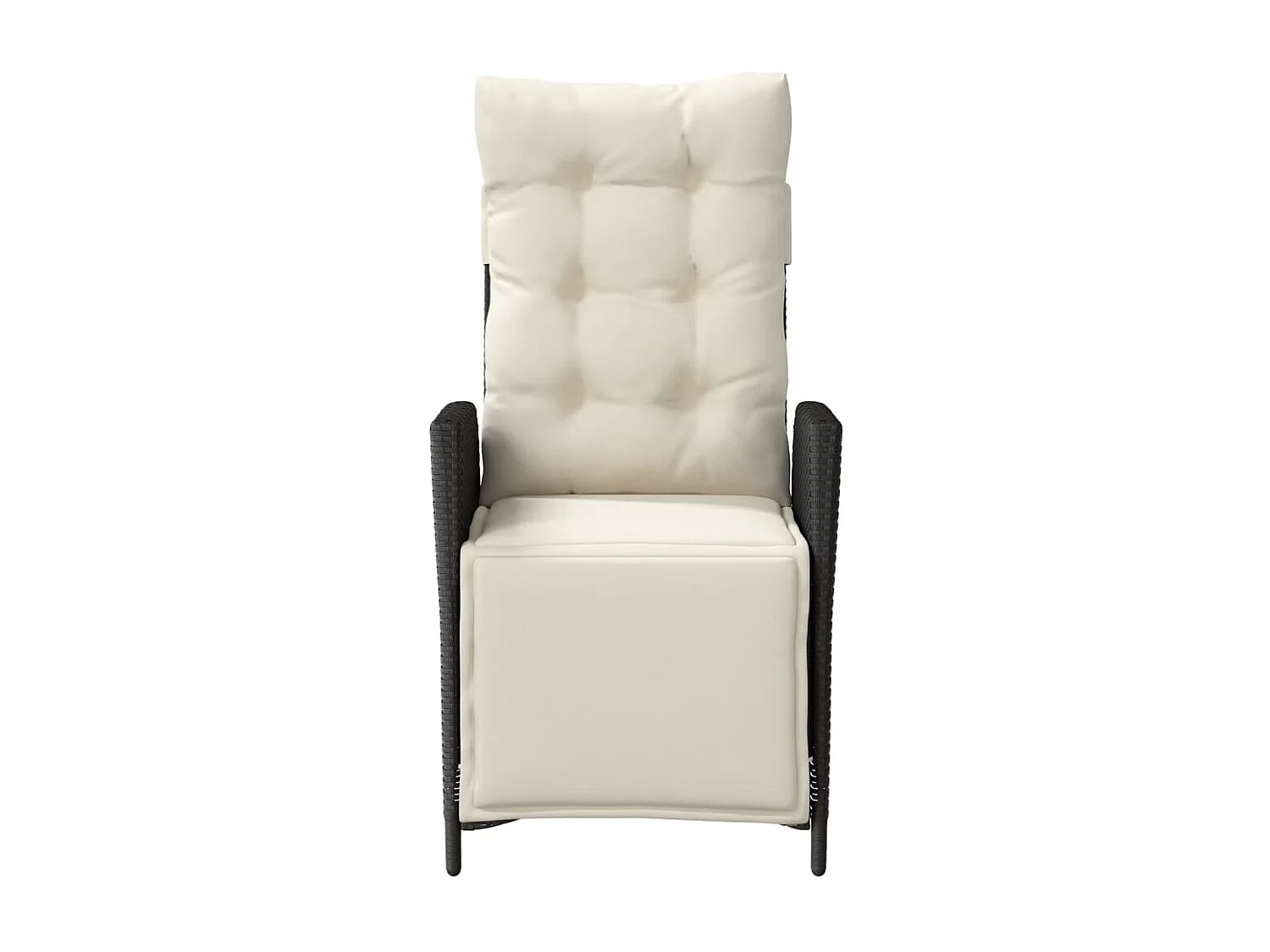 Chaise inclinable de jardin et repose-pied noir résine tressée