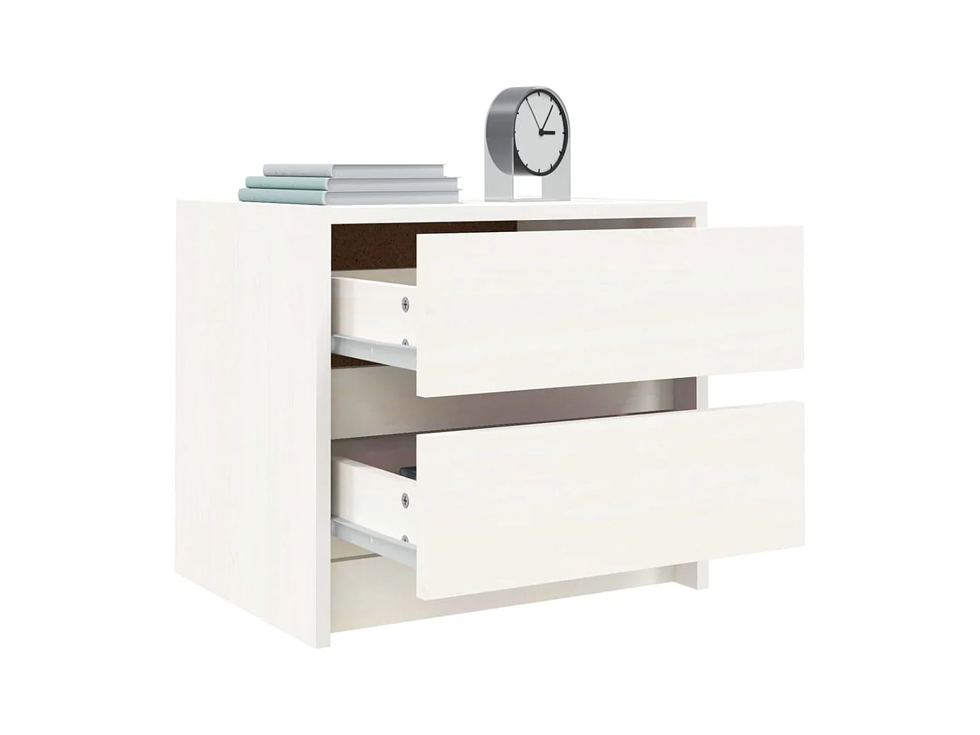 Nachtkastjes 2 stuks wit 40x31x35,5 cm massief grenenhout