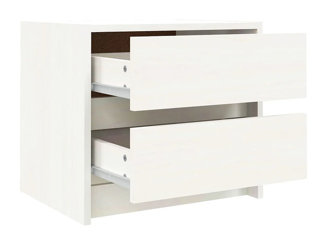 Mesitas de noche 2 uds blancas 40x31x35,5 cm madera maciza de pino