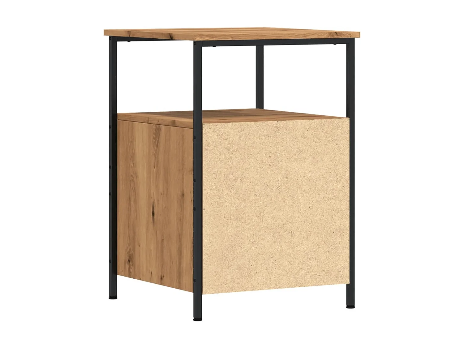 Table de chevet chêne artisanal 34x35,5x50 cm bois d'ingénierie