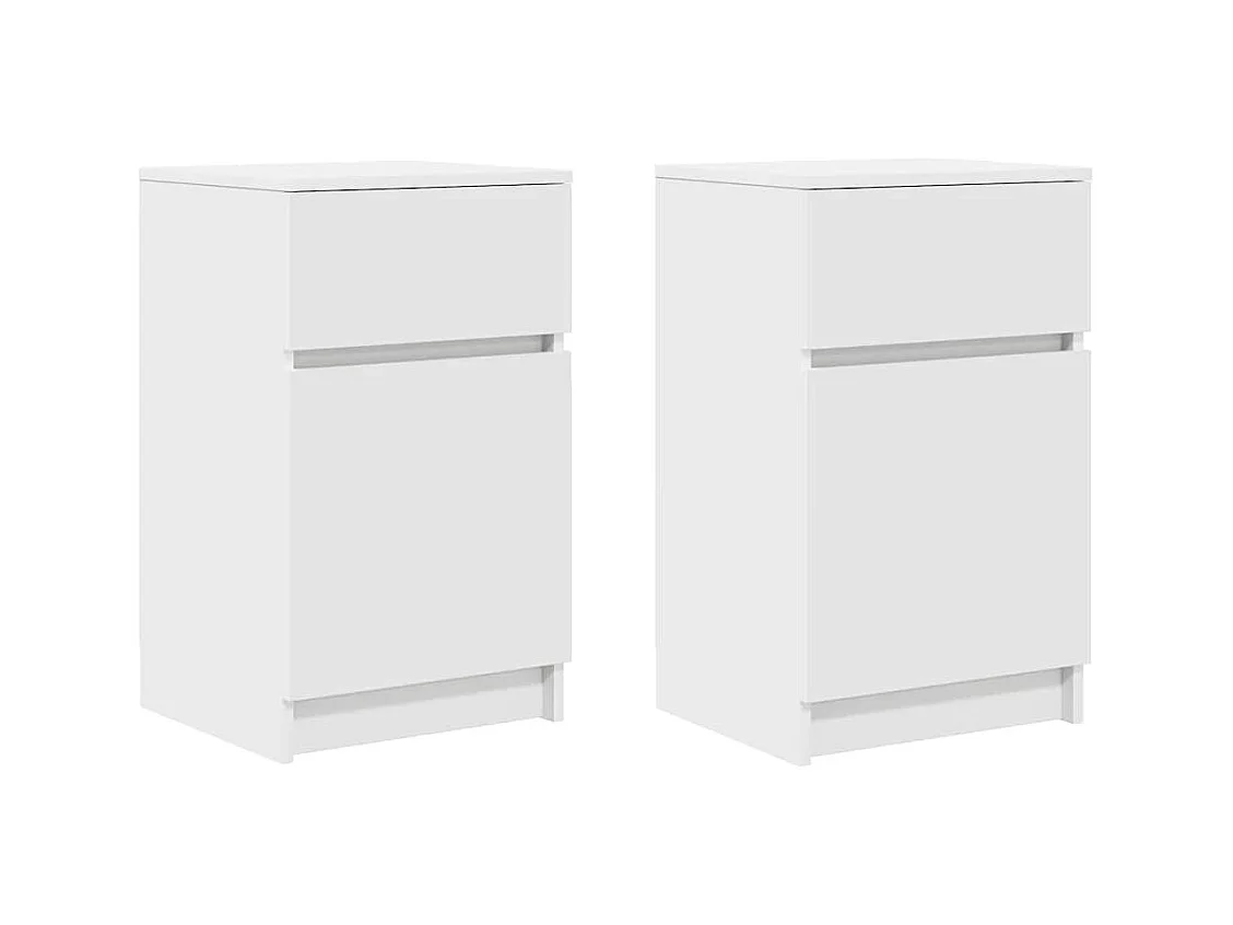 Tables de chevet 2 pcs blanc 39x35x65 cm bois d’ingénierie