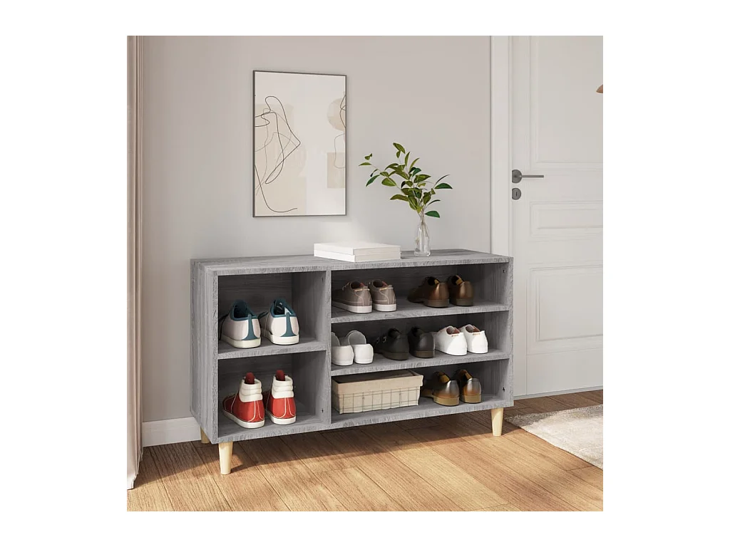 Armoire à chaussures Sonoma gris 102x36x60 cm Bois d'ingénierie