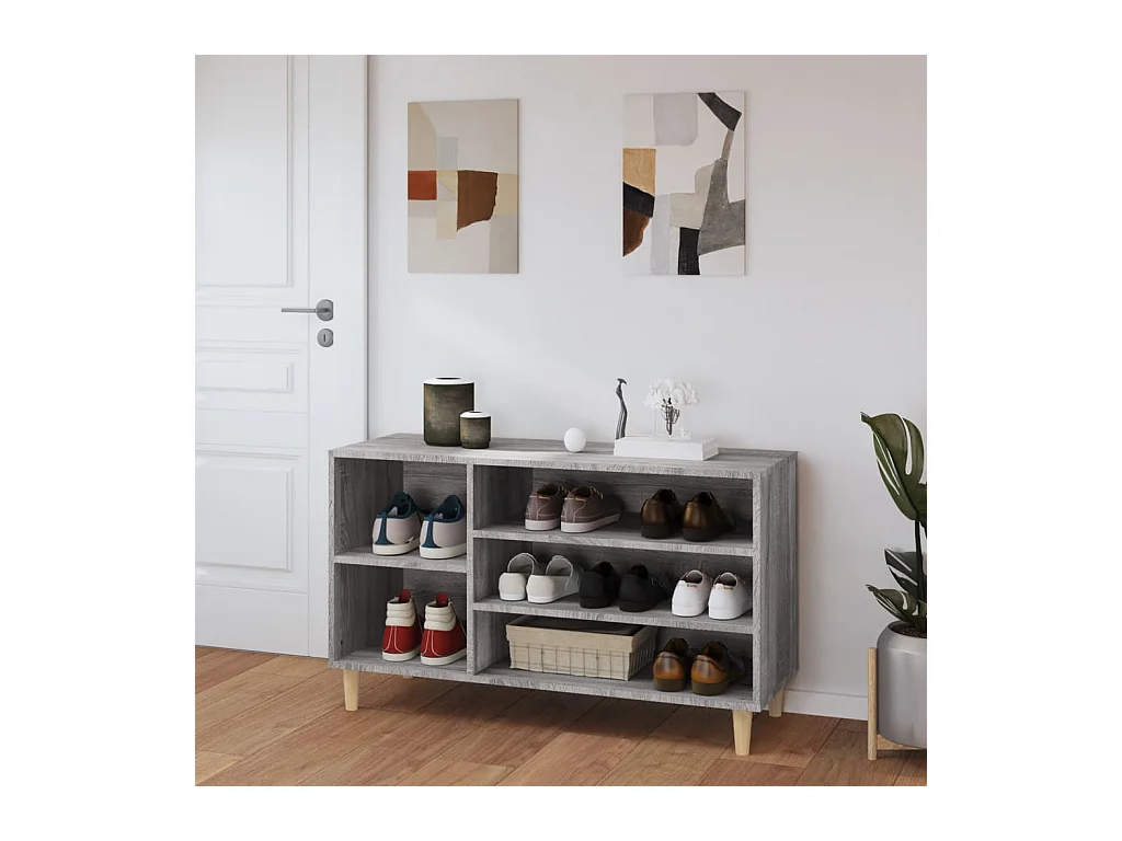 Armoire à chaussures Sonoma gris 102x36x60 cm Bois d'ingénierie