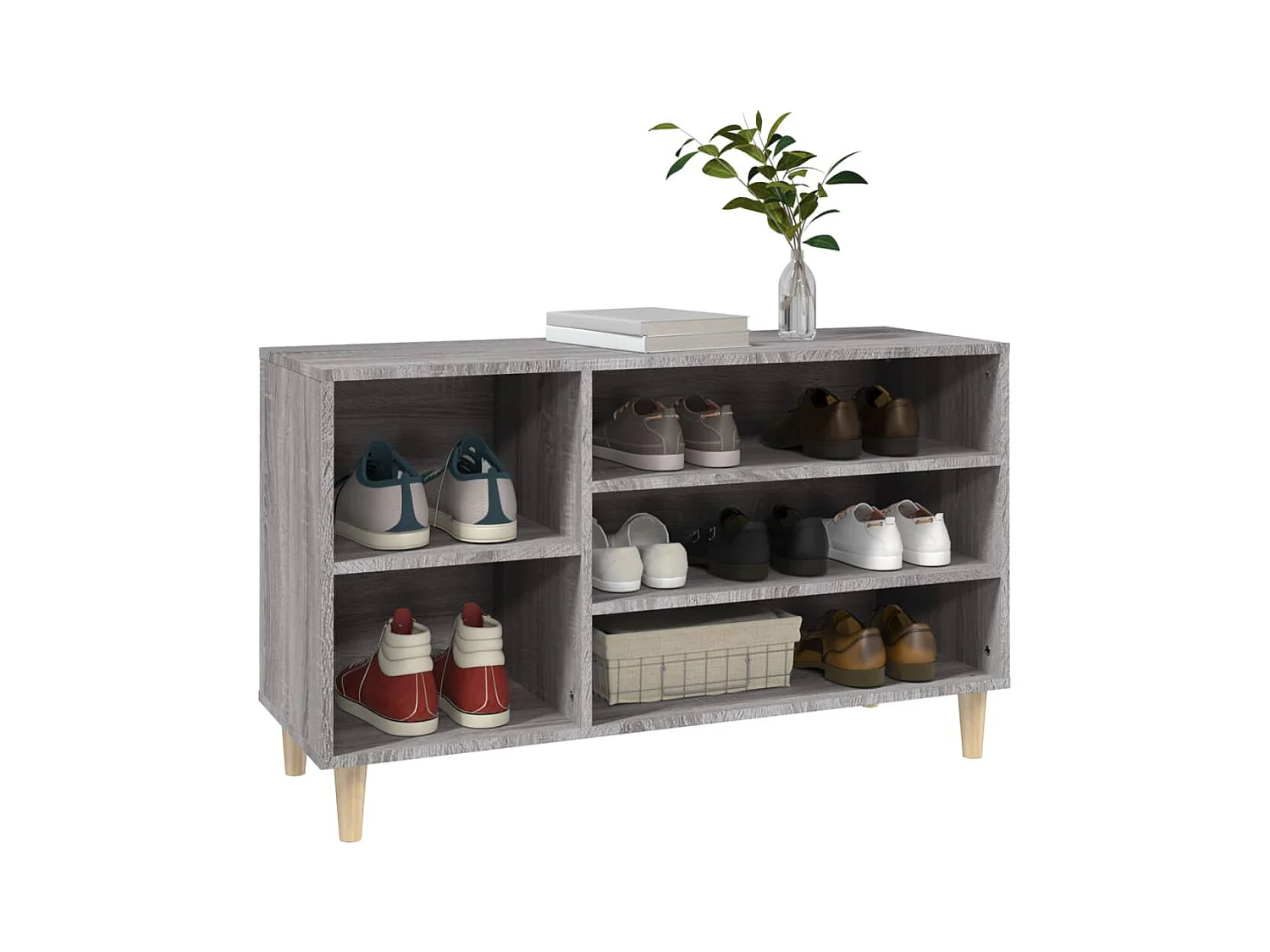 Armoire à chaussures Sonoma gris 102x36x60 cm Bois d'ingénierie