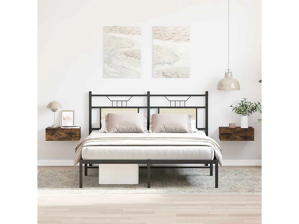 Comodini sospesi 2 pz Rovere affumicato 40x30x15 cm